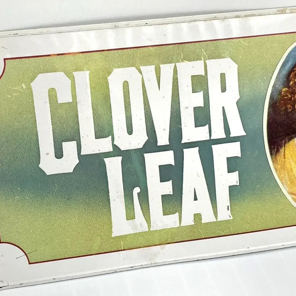 Borax Soap Metal Advertising Sign Embossed Clover Leaf 19 x‎ 7 Vintage 1974